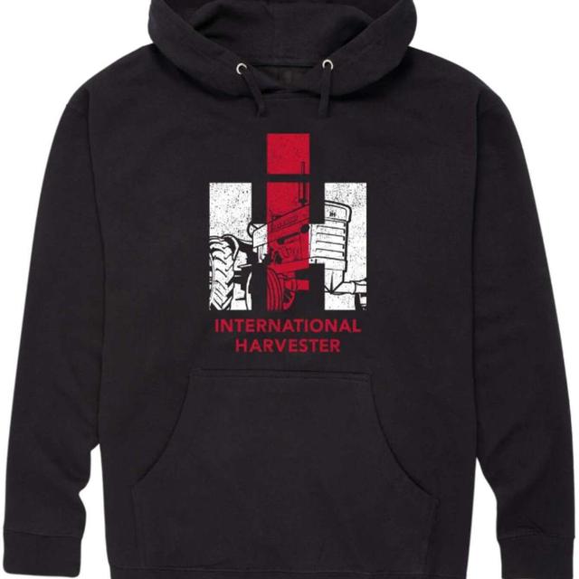 TEMU Ihc Tractors Graphic Hoodie, Men's Casual Cotton Pullover, Long Sleeve, Loose Fit, With Kangaroo Pocket, Slight Stretch Knit Fabric, For Winter & Fall Fashion Streetwearhoodies For Men