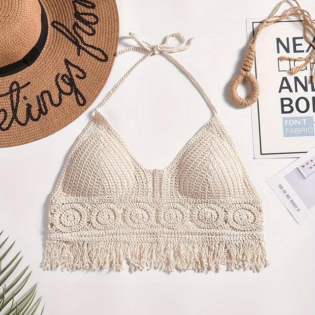 TEMU Bohemian National Swimsuit With Neck Strap And Hollow Swimsuit