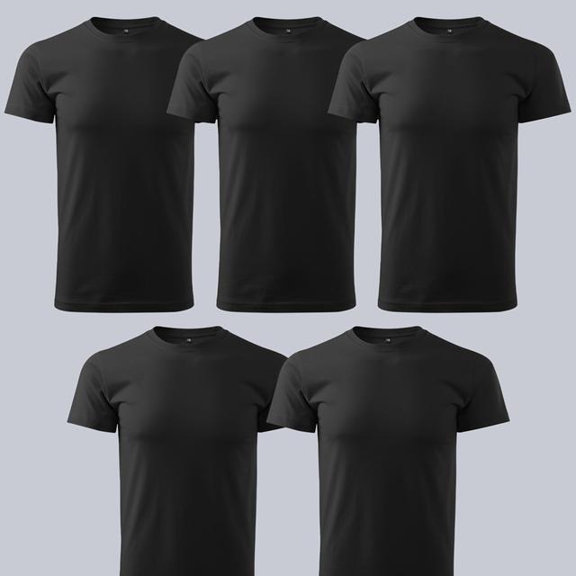 TEMU 5-teiliges Set Herren Big & Tall Sport-T-Shirts, Lässig, Hautfreundlich, Atmungsaktiv, Kurzarm, PLUS SIZE