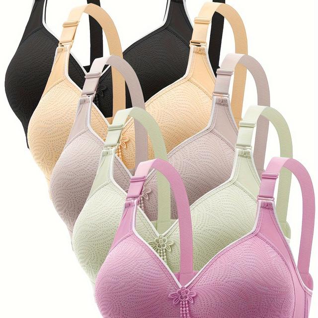 TEMU 5pcs Tassel Decor Wireless Tank Bra, Sexy Comfy Push Up Bra, Women's Lingerie & Underwear