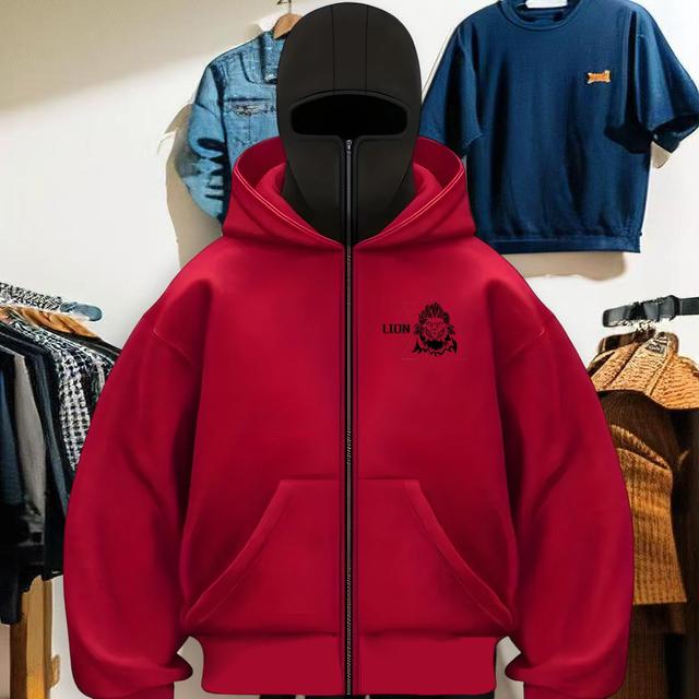 TEMU Chaqueta con Capucha y Cremallera para Hombre, Estilo Casual Deportivo y Moderno, Sudadera de Calidad y Diseño de Estampado Tendencia, Regalo de Navidad y Artículo de Moda para Otoño/Invierno