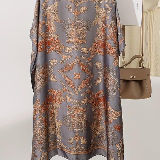 TEMU Chemise Légère Grande Taille pour Femme à Imprimé Paisley Ethnique - Haut Débardeur du Moyen-, & Orange, Collection Spéciale Élégante, Pièce d'Été Superposée, Texture