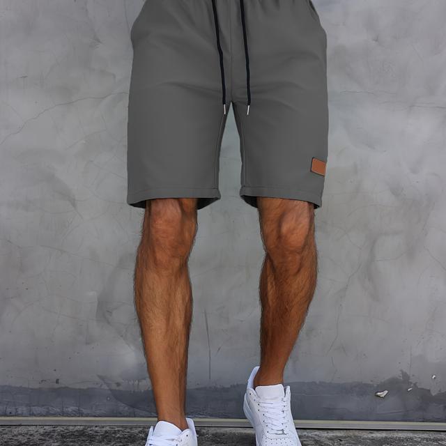 TEMU New Summer Men' Color Elastic Waist Five-point Casual Shorts