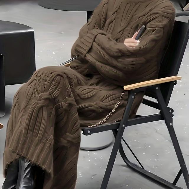 TEMU فستان نسائي بمقاسات كبيرة، أنيق وكاجوال بتصميم كلاسيكي لفصل /الشتاء، برقبة عالية وأكمام طويلة مع رباط