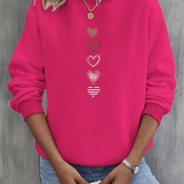 TEMU Sweatshirt met Grafische Print, Casual Sweatshirt met Ronde Hals voor Herfst & Lente, Dameskleding