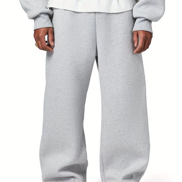 TEMU Pantalon long décontracté pour homme 2025 avec ceinture élastique, pantalon en à jambes larges, pantalon à jambes droites pour , et , avec poches latérales