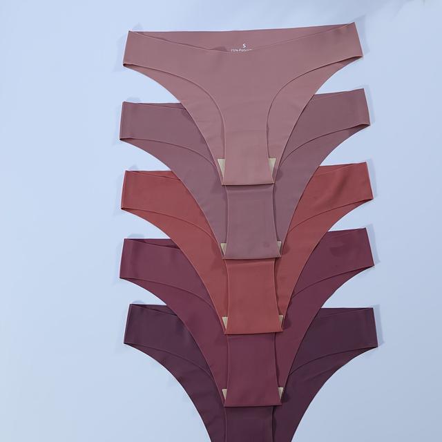 TEMU 5pcs Panties, Women's Elegant V-shaped Comfortable & Soft Briefs