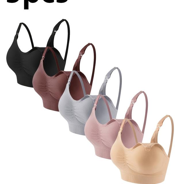 TEMU Damen Unterwäsche Umstands-Elegante Freizeit Still-BH Fünfteiliges Set