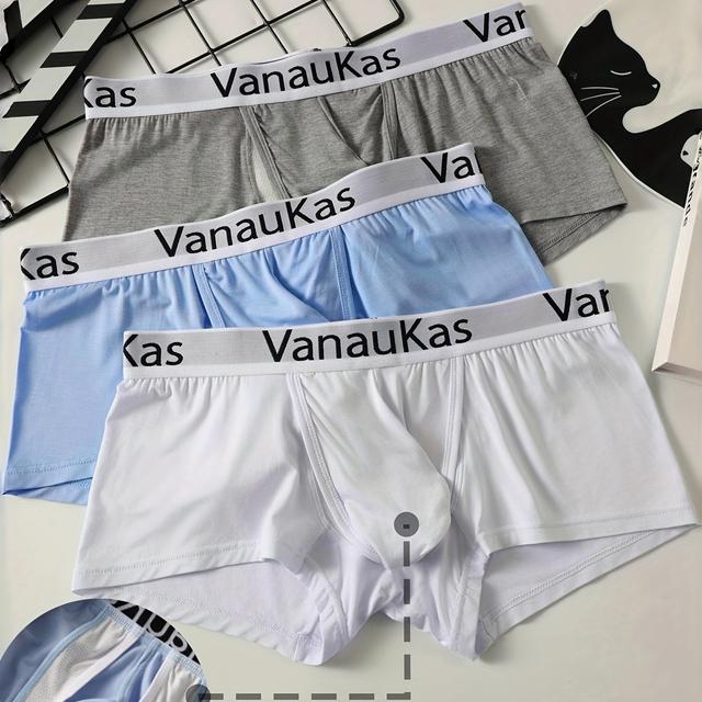 TEMU Pack de Tres Calzoncillos Masculinos con Frontal y Bolsillo, Bragas Saludables para Hombres