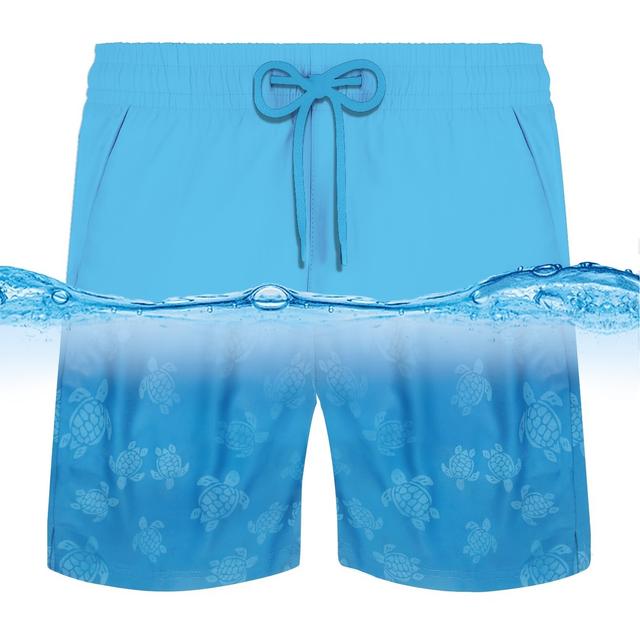 TEMU [] Men's Quick-dry Swim Shorts With Floral Print, Double-layer Mesh Lining, And Adjustable Drawstring Waist - Lightweight Polyester, Ideal For Beach And Water Activities