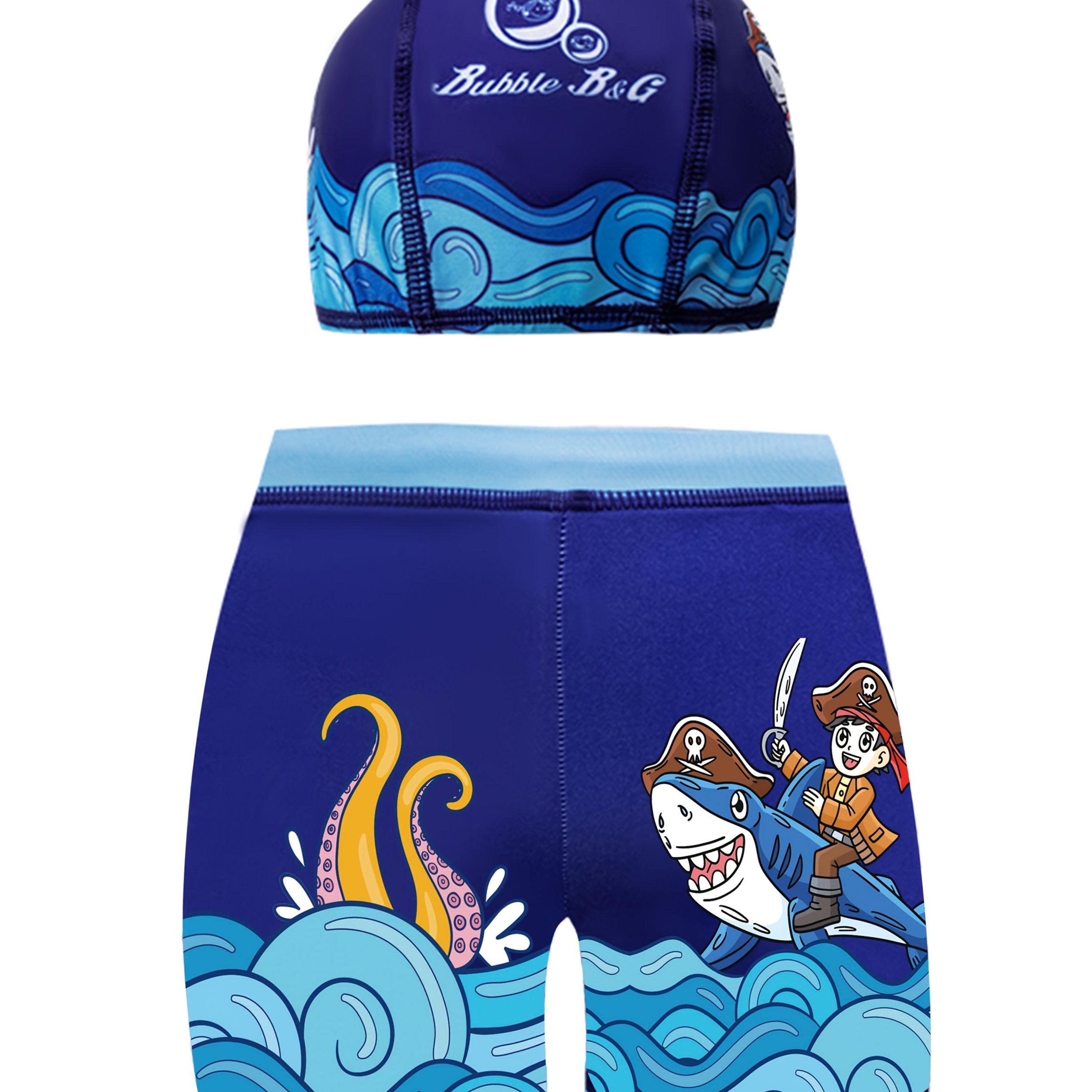 TEMU Maillots de bain pour garçons, imprimé voiture, 1, Jambe plate, Séchage rapide, Maillots de bain pour bébés garçons