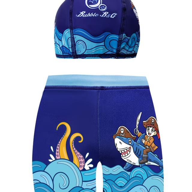 TEMU Maillots de bain pour garçons, imprimé voiture, 1, Jambe plate, Séchage rapide, Maillots de bain pour bébés garçons