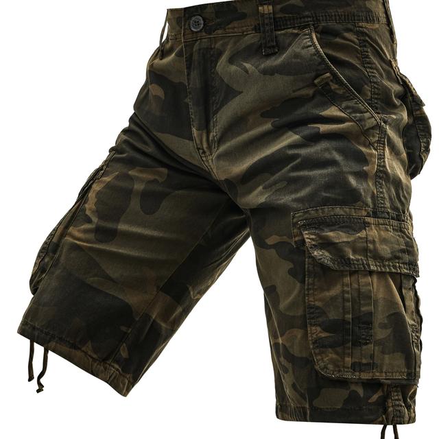 TEMU Shorts Cargo Camouflage pour Hommes Grande Taille - Multiples Poches, Respirants et Confortables, Style Élégant, PLUS SIZE