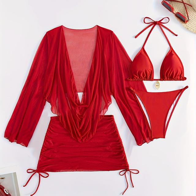 TEMU Fashionable And Sexy Four-piece Bikini Set