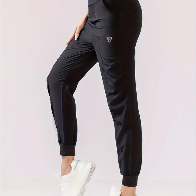 TEMU 1pc de cintura atletismo con bolsillos, tejido de poliéster de secado rápido, cinturón elástico, color sólido, transpirable, ajuste holgado, largo 3/4 correr, , - Temporada de