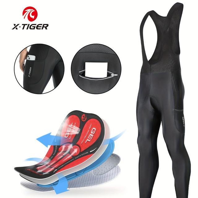 TEMU Winter Cycling Long Pants, Elastic Material With Stretchability, Warm And Designed With Dual-side Pockets For Storage.