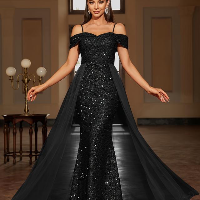 TEMU Robe en à une épaule, parfaite pour les réunions familiales et les fêtes d'anniversaire. , cette robe longue stylée est adaptée aux occasions festives, aux événements de des diplômes et aux .