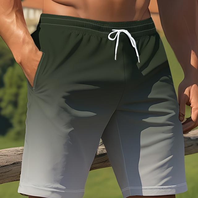 TEMU Pantalones de Playa para Hombre - Poliéster Casual, Lavables a Máquina, No Transparentes con Diseño de Impresión Digital