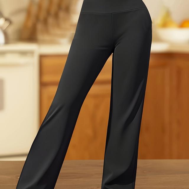 TEMU New Women's Flare Pants, High Waist Hip Lift, Sports Fitness, Wide Leg Pants, Hip Lift Leggings, Casual Sports Trousers