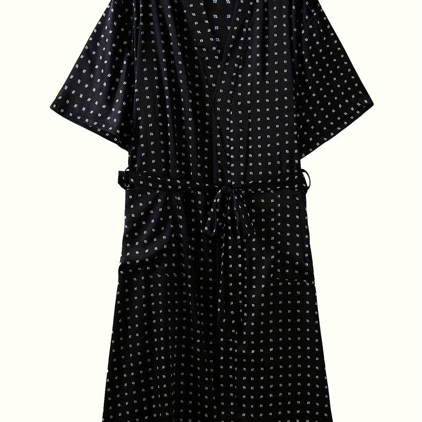 TEMU Trendy New Plus-size Men's Robe, A Summer Essential, Plus Size