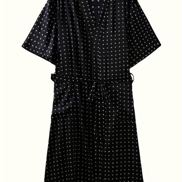 TEMU Trendy New Plus-size Men's Robe, A Summer Essential, Plus Size