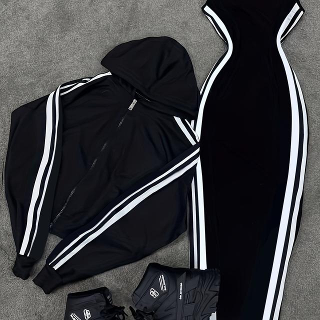 TEMU Women's Casual Jacket And Tank Dress Two-piece Set