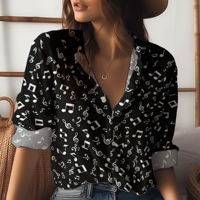 TEMU Chaqueta de Manga Larga Casual para Mujer con Estampado de en Fondo - Uso Diario, Contraste Vibrantes, Diseño Natural, Poliéster, Lavable a Máquina, Cuello con Botones, Camisa Estampada