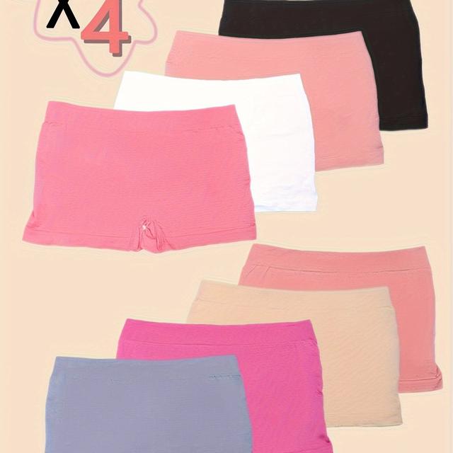 TEMU 4 shorts de mujer de tiro medio, transpirables y cómodos, seleccionados al , leggings de color liso fáciles, adecuados para edades de 18 años