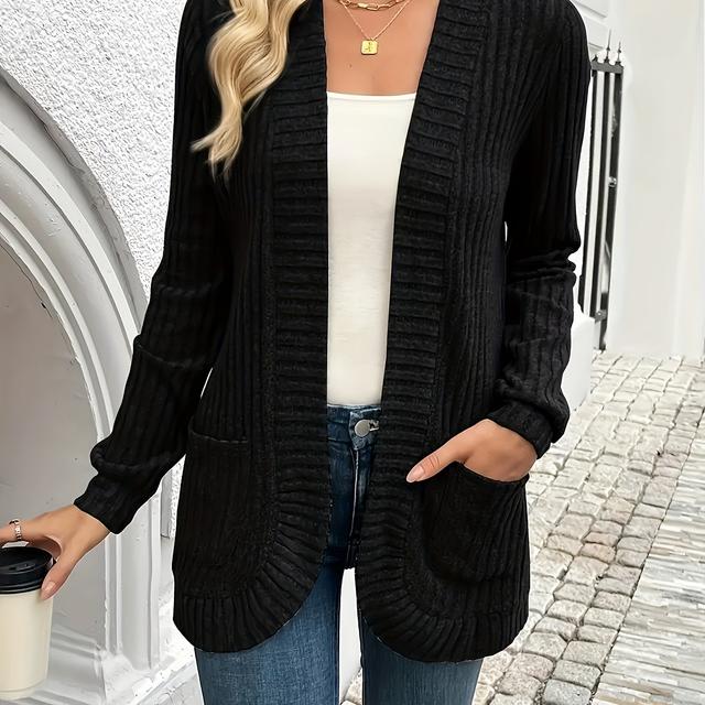 TEMU Dámská kardiganová bunda s kapsami