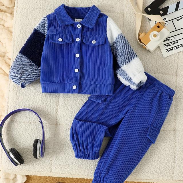 TEMU Pluche Mode Tweedelige Set voor Jongens