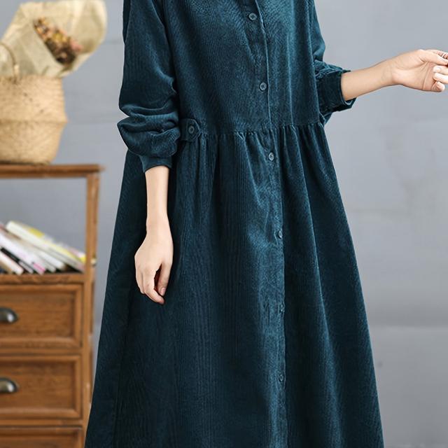 TEMU レディーストレンチコート、ロングスカート、オーバーコート、ジャケット、シングルブレストボタン、無地カラー、カジュアル、秋冬向け