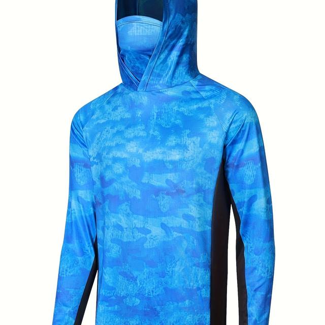 TEMU Men's Hooded Long-sleeved Casual Sports Outdoor Fishing Suit