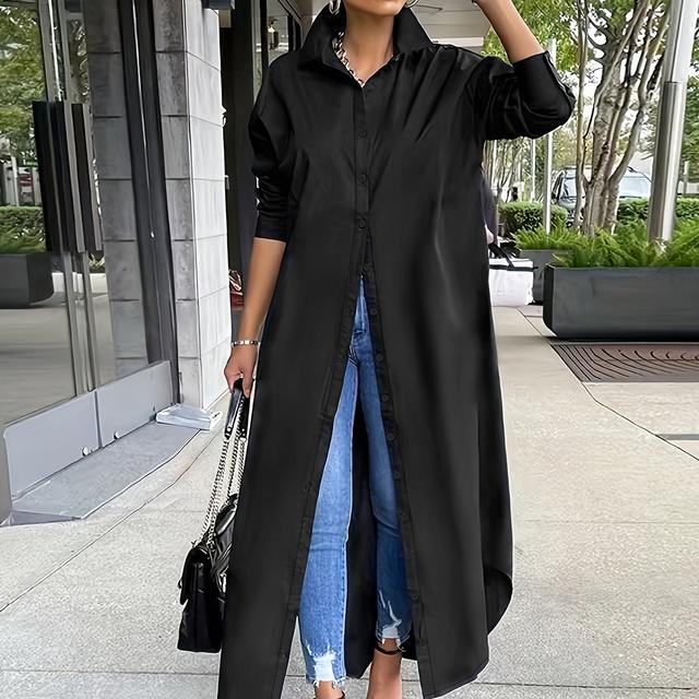 TEMU فستان قميص طويل نسائي