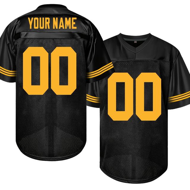 TEMU Personalized Men's American Football Jersey With Name And Number, Featuring Embroidery For Outdoor Sports, In Sizes S To 3xl