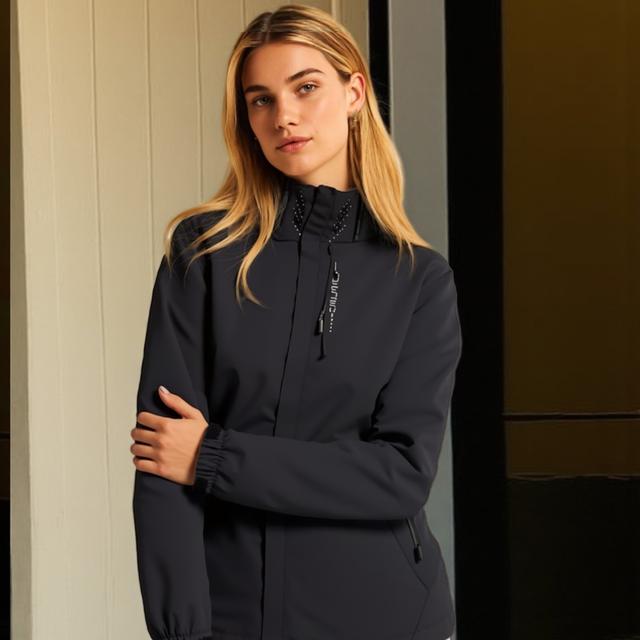 TEMU 2025년 신상 가을 여성용 아웃도어 재킷 | 탈부착 가능 모자, 다중 지퍼 포켓, 조절 가능한 커프스, 순백색, 디자인, 우아한 외관, 가을 코트, 모던 코트, 튼튼한 원단