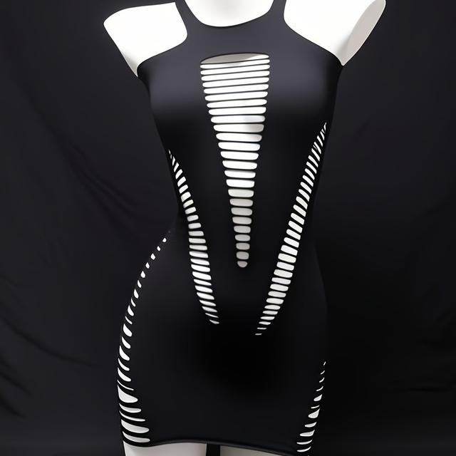 TEMU Ärmelloses Bodycon-Kleid - Hohe Elastizität, Nylon Spandex-Mix