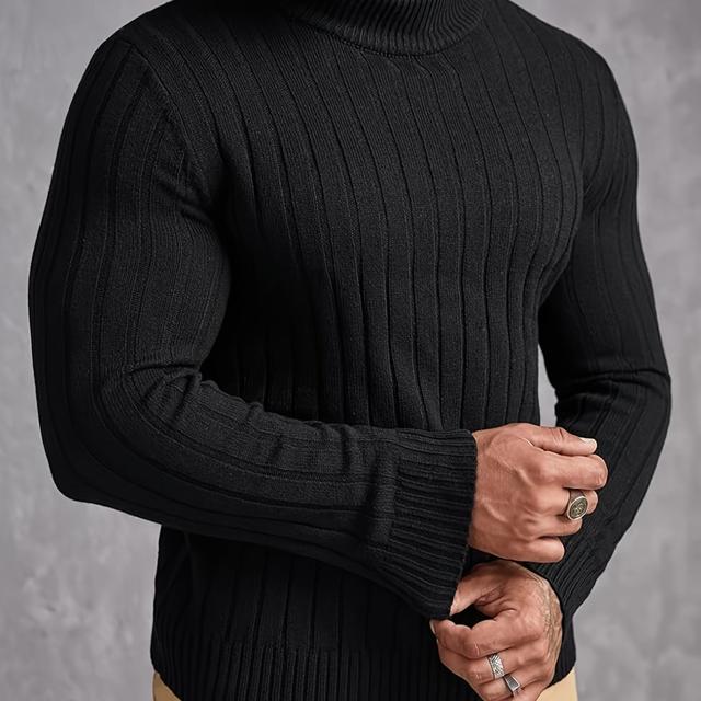 TEMU Pullover en pour hommes de grande taille - Haut décontracté léger à col à manches longues