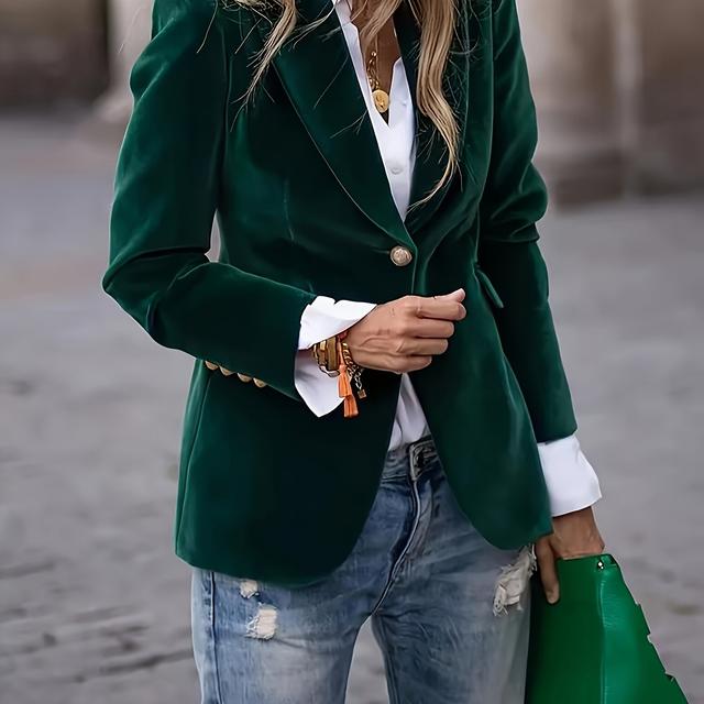 TEMU Blazer de color sólido elegante para mujer, moda femenina