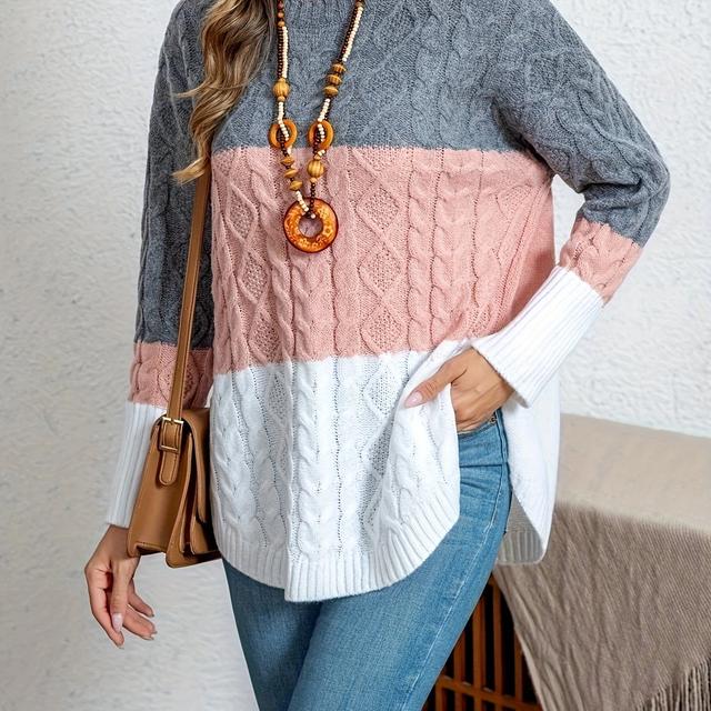 TEMU Plus Size, Japanese Vintage Niche And Plush Sweater, Autumn/winter Lazy Style Bf Cable Niche