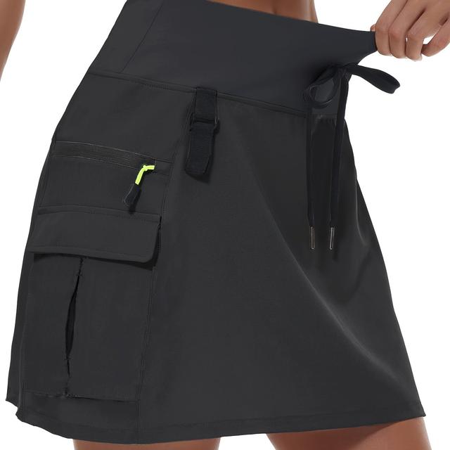 TEMU Women's High-waist Cargo Shorts For Hiking, Golf, And Casual Wear, With Zipper And Multiple Pockets, Quick-dry Outdoor Mountaineering And Workout Athletic Shorts