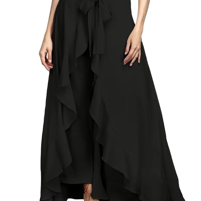 TEMU Pantalones de pierna ancha de talle para mujer, talla grande, exportación a Europa y América, otoño, nuevos pantalones largos de talle