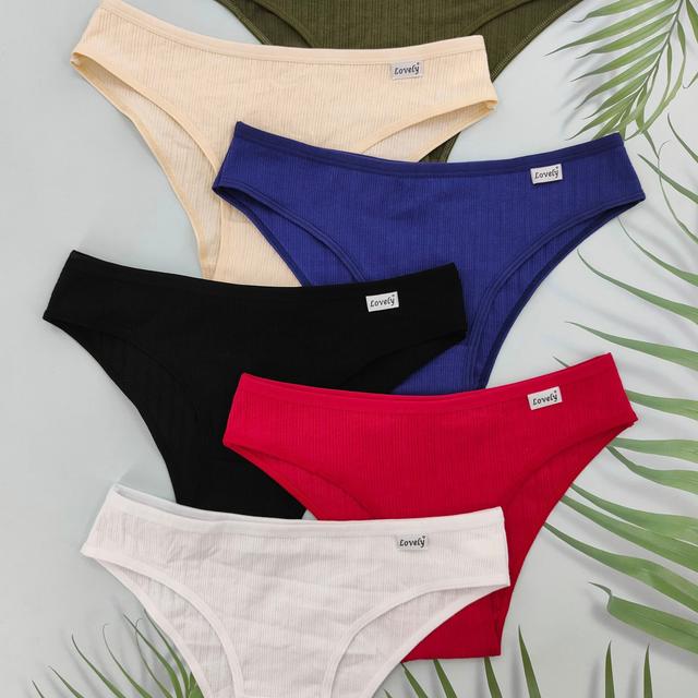 TEMU 6-pack Women's Pure Striped Low-waist Underwear