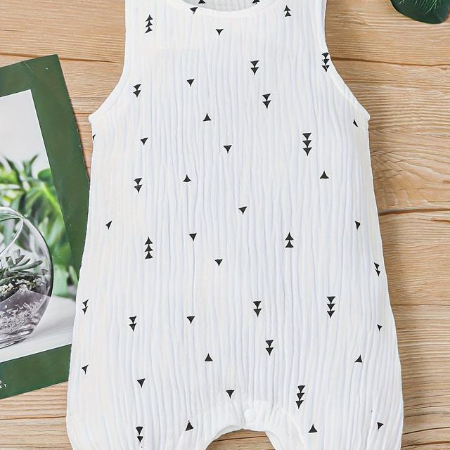 TEMU Geometric Print Open-front Romper, Perfect For Outdoor