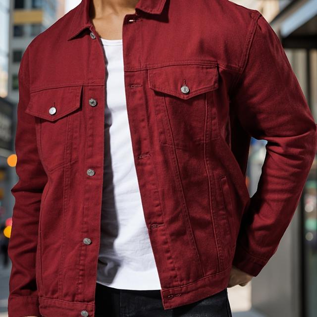 TEMU Übergrößen Herren Jeansjacke für Frühling Herbst, Herrenbekleidung, PLUS SIZE