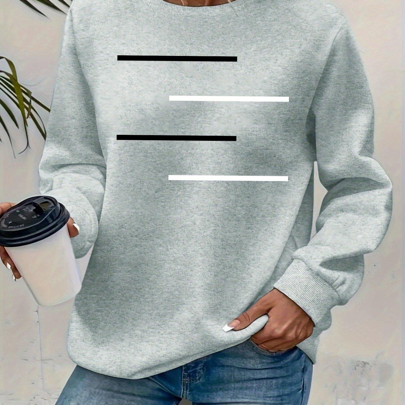 TEMU Graphic Print Sweatshirt, Crew Neck Casual Sweatshirt For Winter & Fall, Women's Clothing