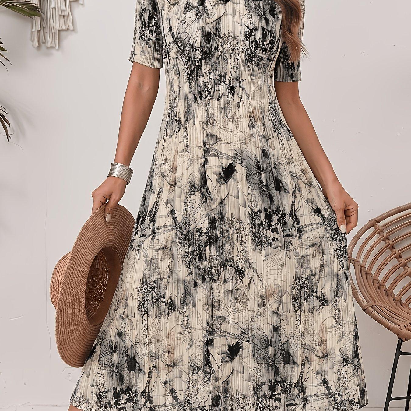 TEMU Plus Size - Plus Size - Plus Size Summer Ruched Dress