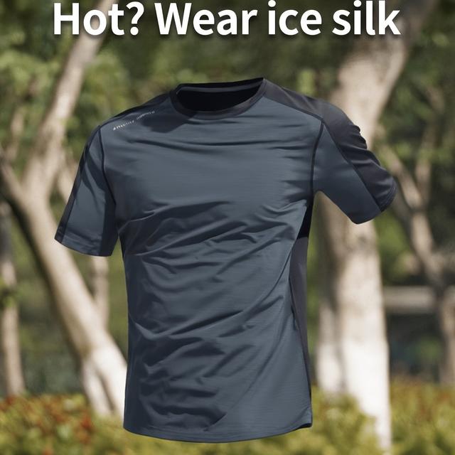 TEMU Camiseta Esportiva Masculina de Secagem Rápida, Design Color Block, Tecido Ice Respirável e Leve com Absorção de , Adequada para Treino Fitness em Todas as e Uso ao Ar Livre
