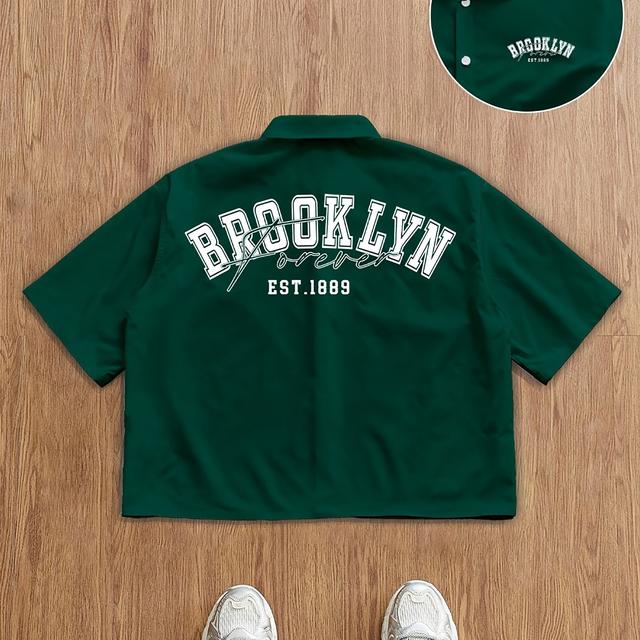 TEMU Men's Casual Print Short-sleeve Shirt