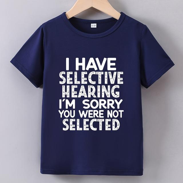 TEMU Boys' Summer Short Sleeve "letters I Have " Print T-shirt