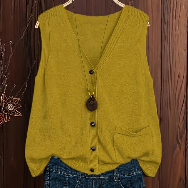 TEMU Coletê Minimalista Versátil Feminino com Bolsos - Estilo Verão